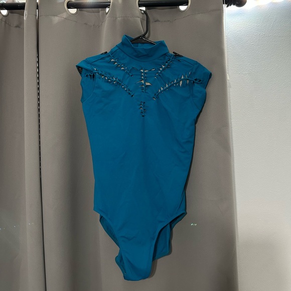 Woven Mock Neck Leotard by Balera - Picture 2 of 7